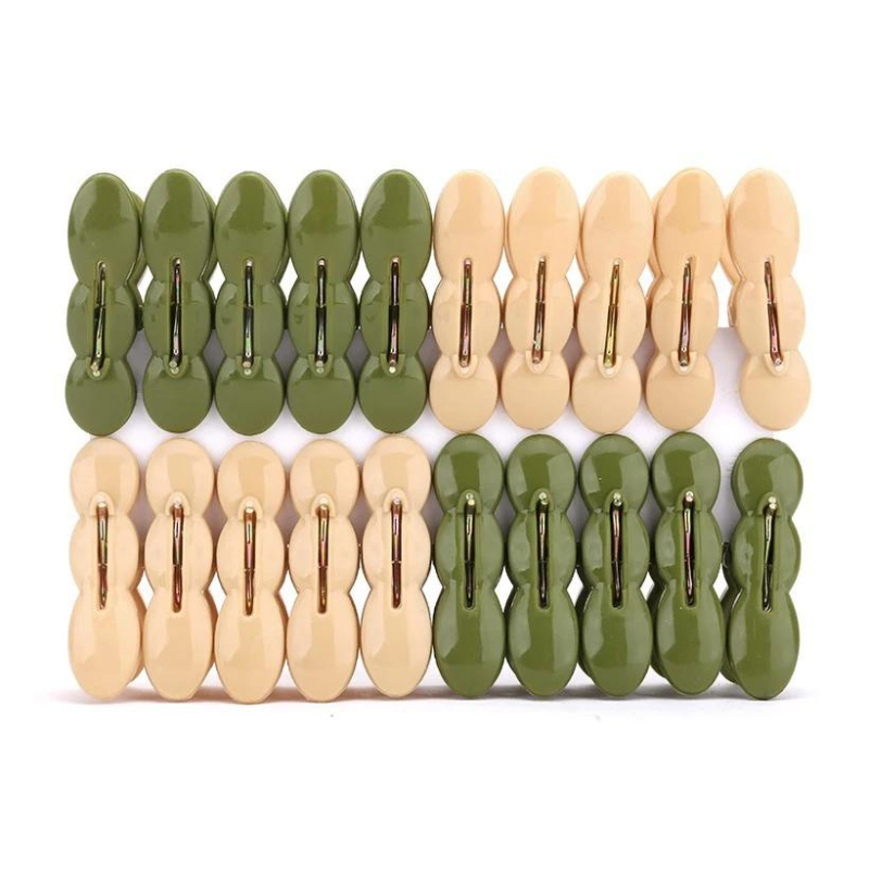 SET 20 MÓC KẸP TREO QUẦN ÁO NHỰA NH207 HÌNH CỦ LẠC NHIỀU MÀU SẮC LOẠI TO